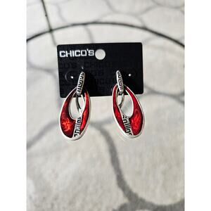 💘 Pick 3 For $15 Chicos Siover Red Boho Earrings New